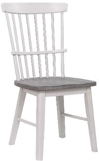 Farmhouse Whitewash and Gray Dining Room Chair - Newark