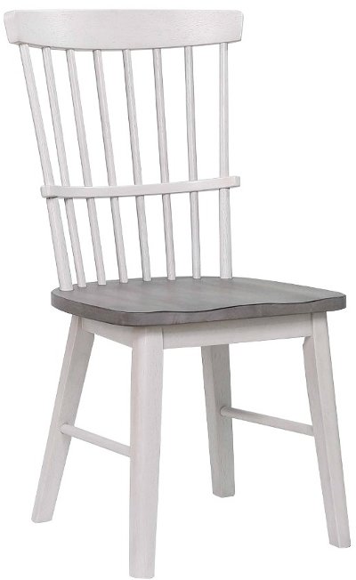 Farmhouse Whitewash and Gray Dining Room Chair - Newark