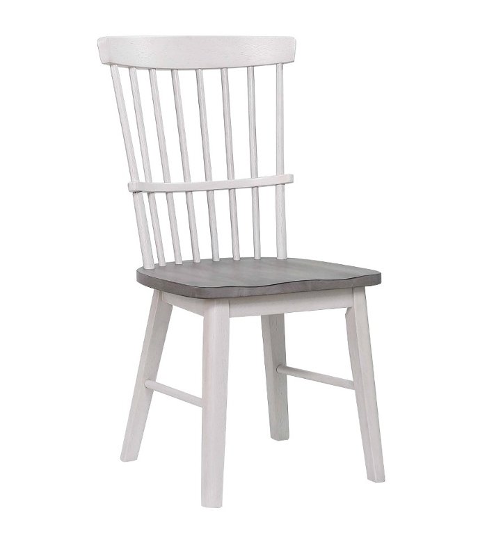 Farmhouse Whitewash and Gray Dining Room Chair - Newark