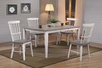 Farmhouse Whitewash and Gray 5 Piece Dining Set - Newark