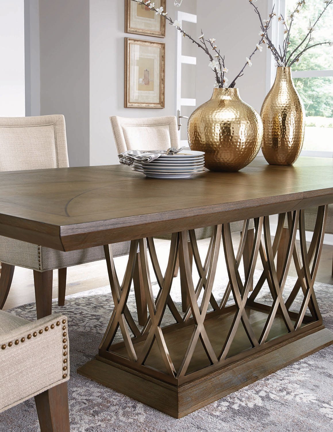 Classic Contemporary Brown Dining Room Table - Park Avenue-2