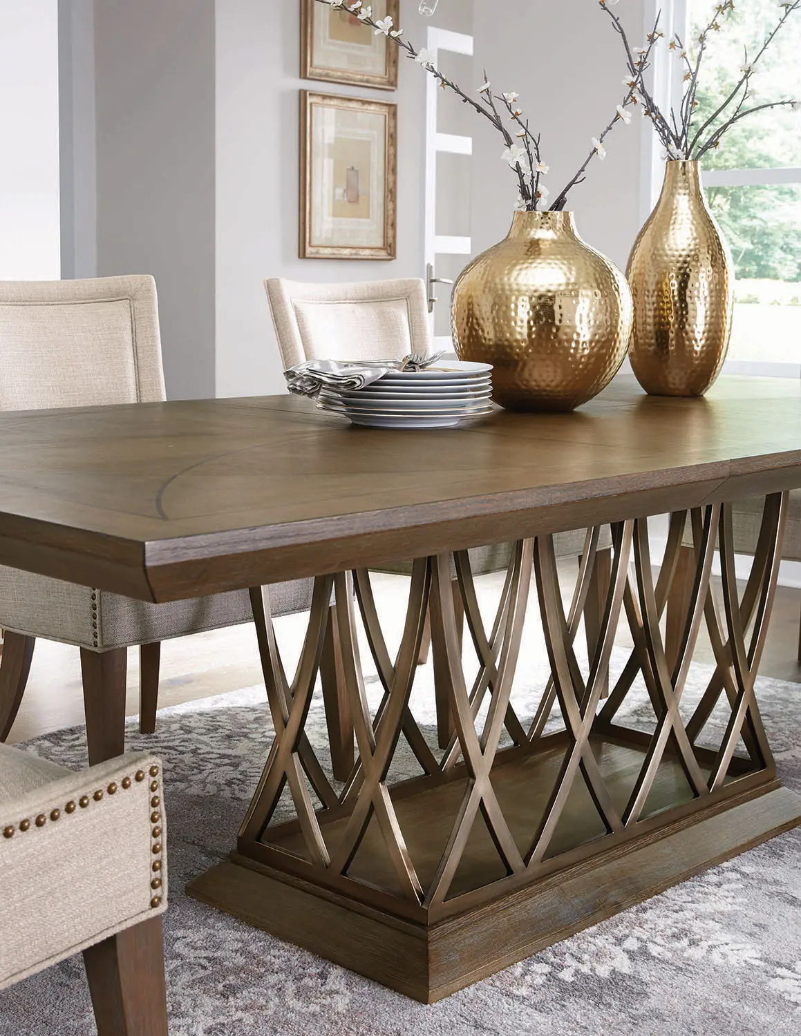 Classic Contemporary Brown Dining Room Table - Park Avenue-2