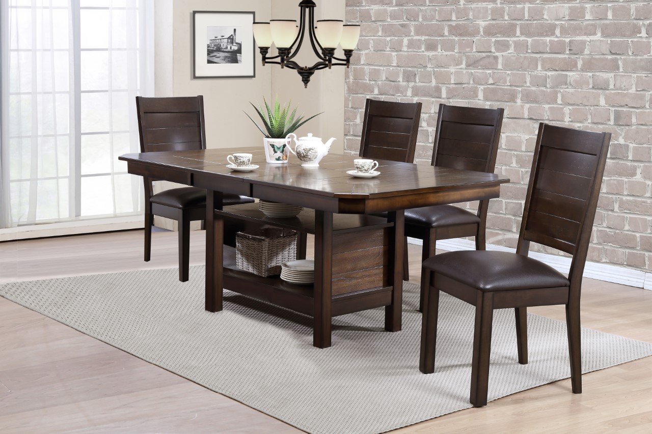 Madison Transitional Dark Brown Dining Table-2