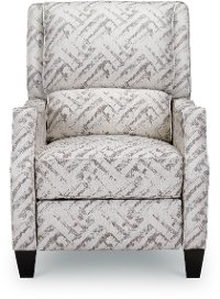 142-10 Bridgeport Gray and Cream High Leg Push Back Recliner - Timothy