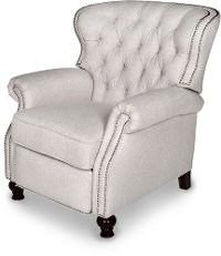 2568-10BRULIN Traditional Linen Wingback Push Back Recliner - Cambridge