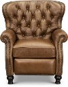 2568-10SHLSAD Saddle Brown Leather Wingback Push Back Recliner - Cambridge