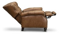 2568-10SHLSAD Saddle Brown Leather Wingback Push Back Recliner - Cambridge-3