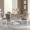 Smokey White and Gray 70 Inch Round 5 Piece Dining Set - Elizabeth