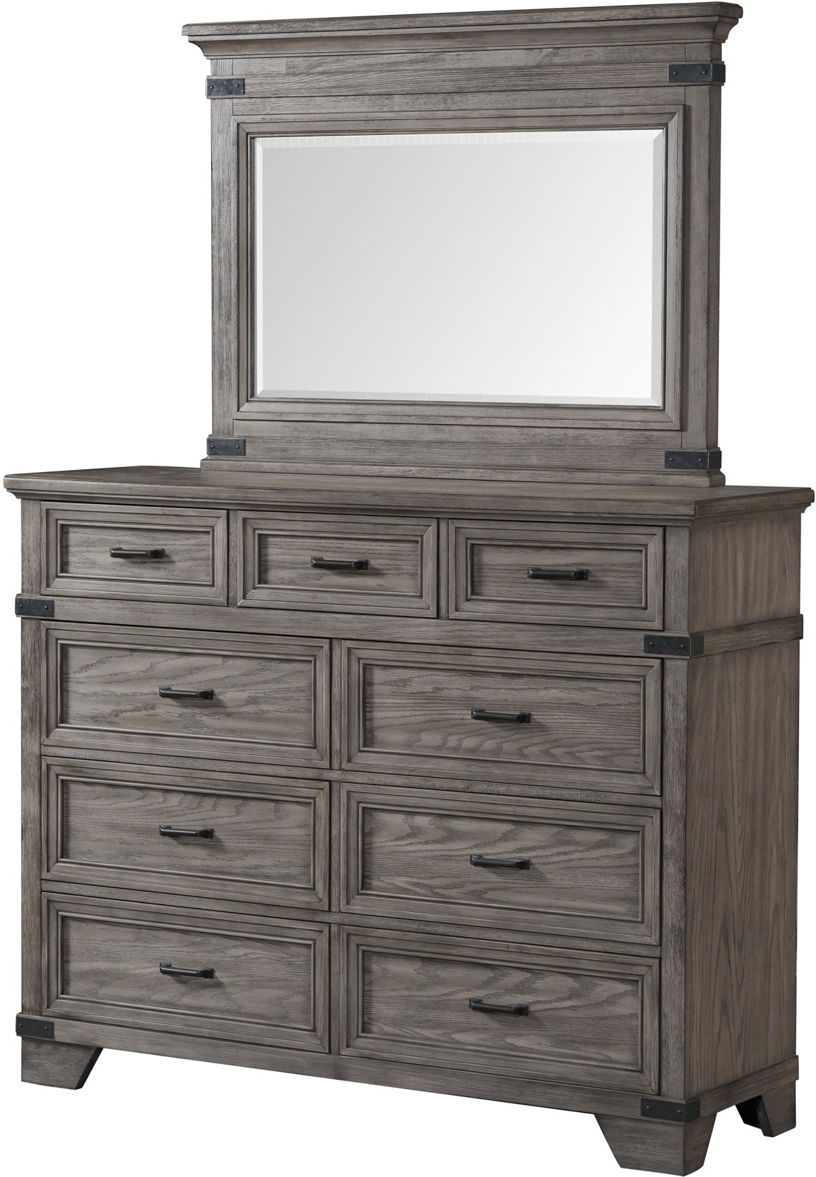 Classic Rustic Pewter Gray Dresser - Forge-2