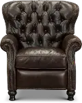 Cambridge Cocoa Brown Leather Wingback Push Back Recliner