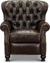 2568-10SHLCOC Cocoa Brown Leather Wingback Push Back Recliner - Cambridge