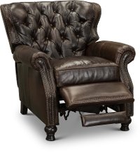 2568-10SHLCOC Cocoa Brown Leather Wingback Push Back Recliner - Cambridge-2
