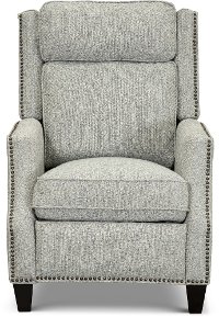 Smokey Blue, Gray and Cream High Leg Push Back Recliner - Lexington-1