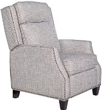 Smokey Blue, Gray and Cream High Leg Push Back Recliner - Lexington-4