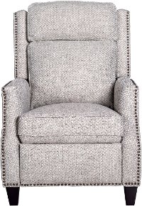 Smokey Blue, Gray and Cream High Leg Push Back Recliner - Lexington-7