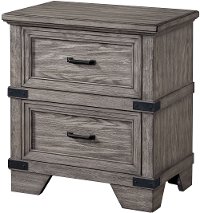 Classic Rustic Pewter Gray Nightstand - Forge