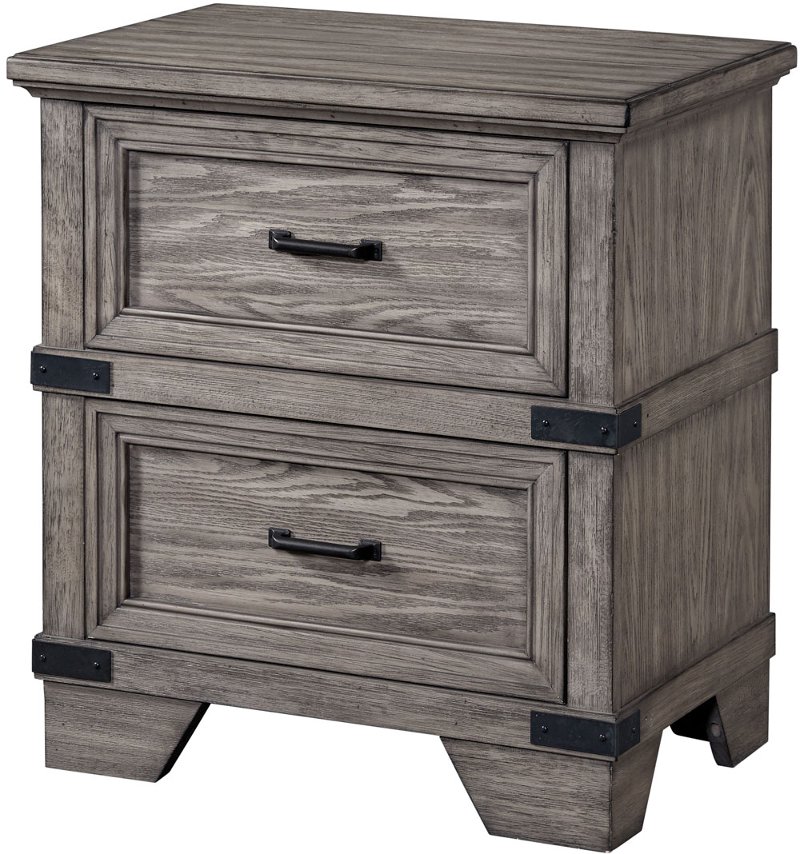 Classic Rustic Pewter Gray Nightstand Forge Rc Willey Furniture Store