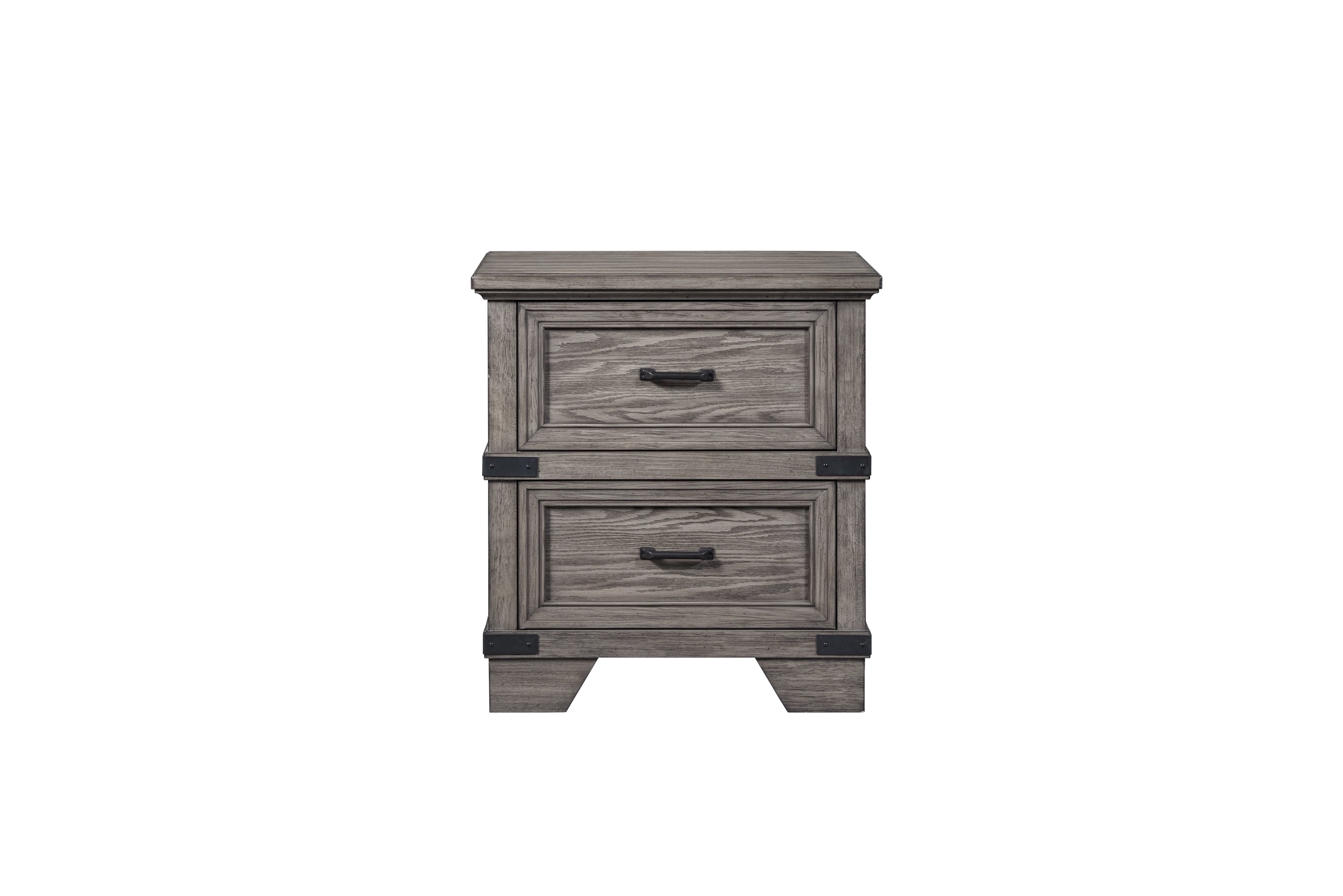 Classic Rustic Pewter Gray Nightstand - Forge-2