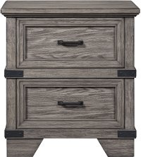 Classic Rustic Pewter Gray Nightstand - Forge-2