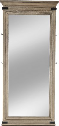 Classic Rustic Pewter Gray Floor Mirror - Forge