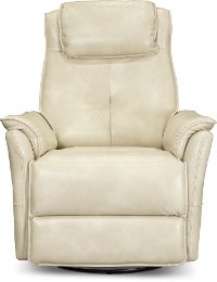 Modern Contemporary Ivory Power Swivel Glider Recliner - Jeremy-1