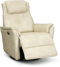 Modern Contemporary Ivory Power Swivel Glider Recliner - Jeremy-2