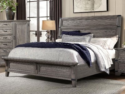 Classic Rustic Gray Queen Bed - Forge