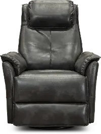 Modern Graphite Gray Power Swivel Glider Recliner - Jeremy