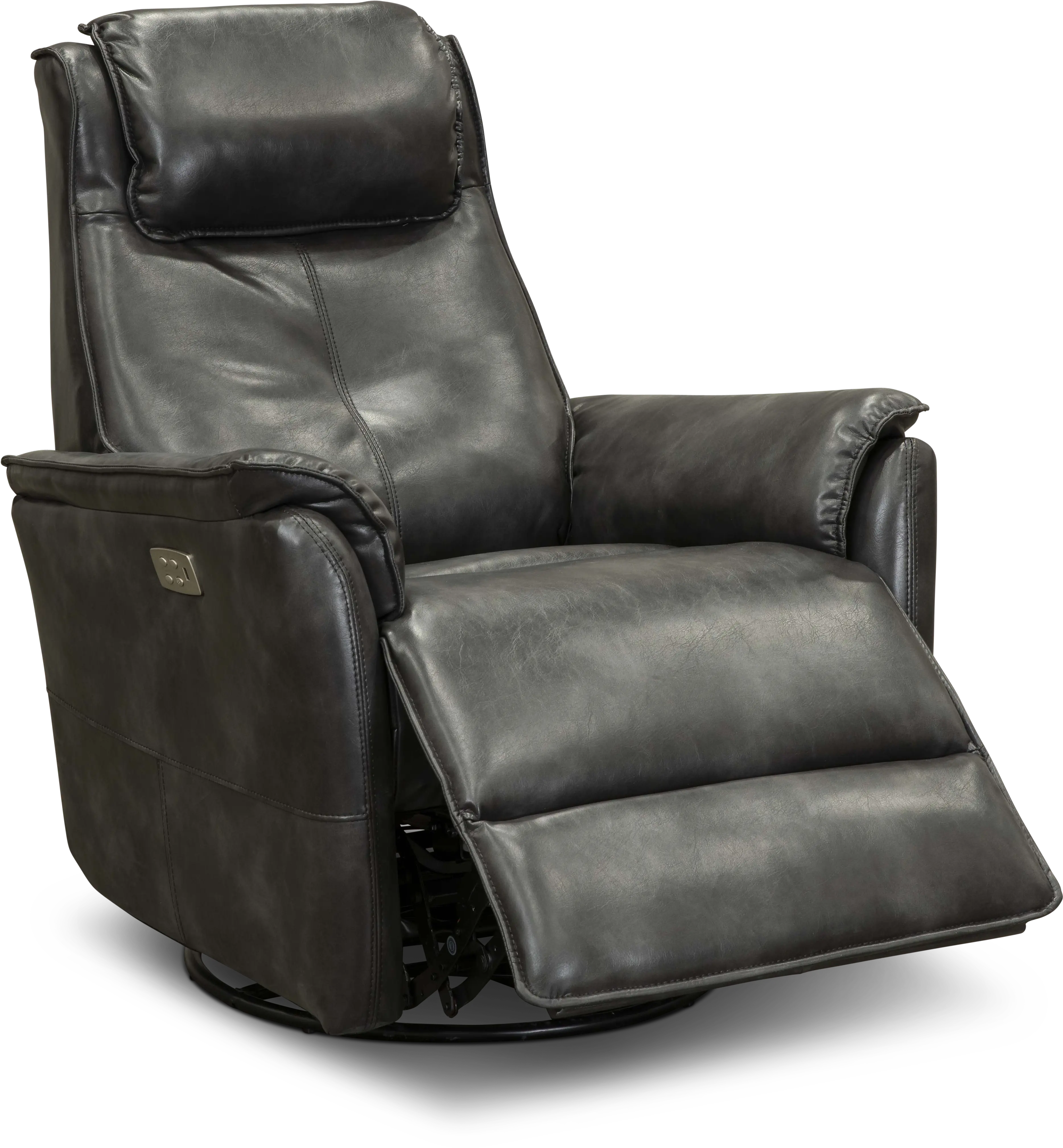 Modern Graphite Gray Power Swivel Glider Recliner - Jeremy-2