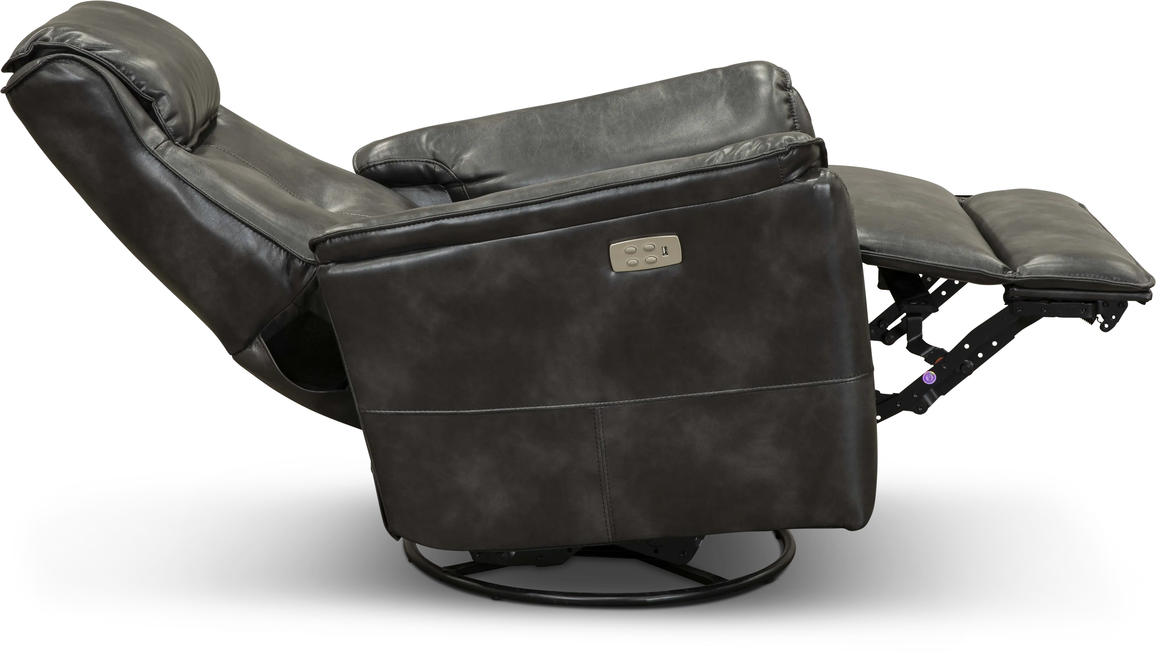 Modern Graphite Gray Power Swivel Glider Recliner - Jeremy-3