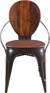 Clearance Sheesham and Iron Dining Room Chair - Bradley
