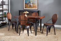 Contemporary Wood and Metal 5 Piece Dining Room Set - Bradley
