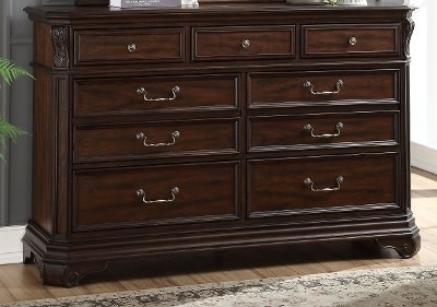 Traditional Brown Cherry Dresser - Evette