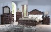 Clearance Brown Cherry 4 Piece Queen Bedroom Set - Evette