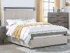 Taupe and Gray Oak King Upholstered Bed - Sandy Oak