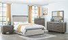 Taupe and Gray Oak 4 Piece Queen Bedroom Set - Sandy Oak