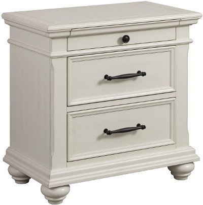 Classic White Nightstand - Slater