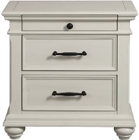 Classic White Nightstand - Slater-5