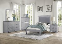 Contemporary Gray 4 Piece Twin Bedroom Set - Seabright