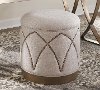 Clearance Contemorary Cream Vanity Stool - Park Avenue