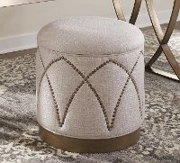 Contemorary Cream Vanity Stool - Park Avenue