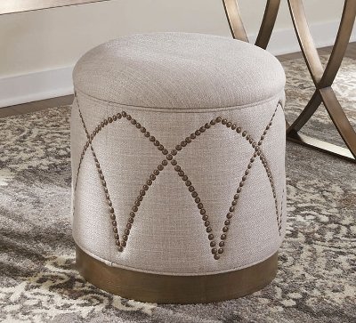 Contemorary Cream Vanity Stool - Park Avenue