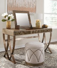 Contemorary Brown and Cream Vanity Set - Park Avenue