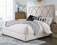 Contemporary Cream Queen Upholstered Bed - Park Avenue-2