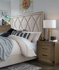 Contemporary Cream King Upholstered Bed - Park Avenue-2