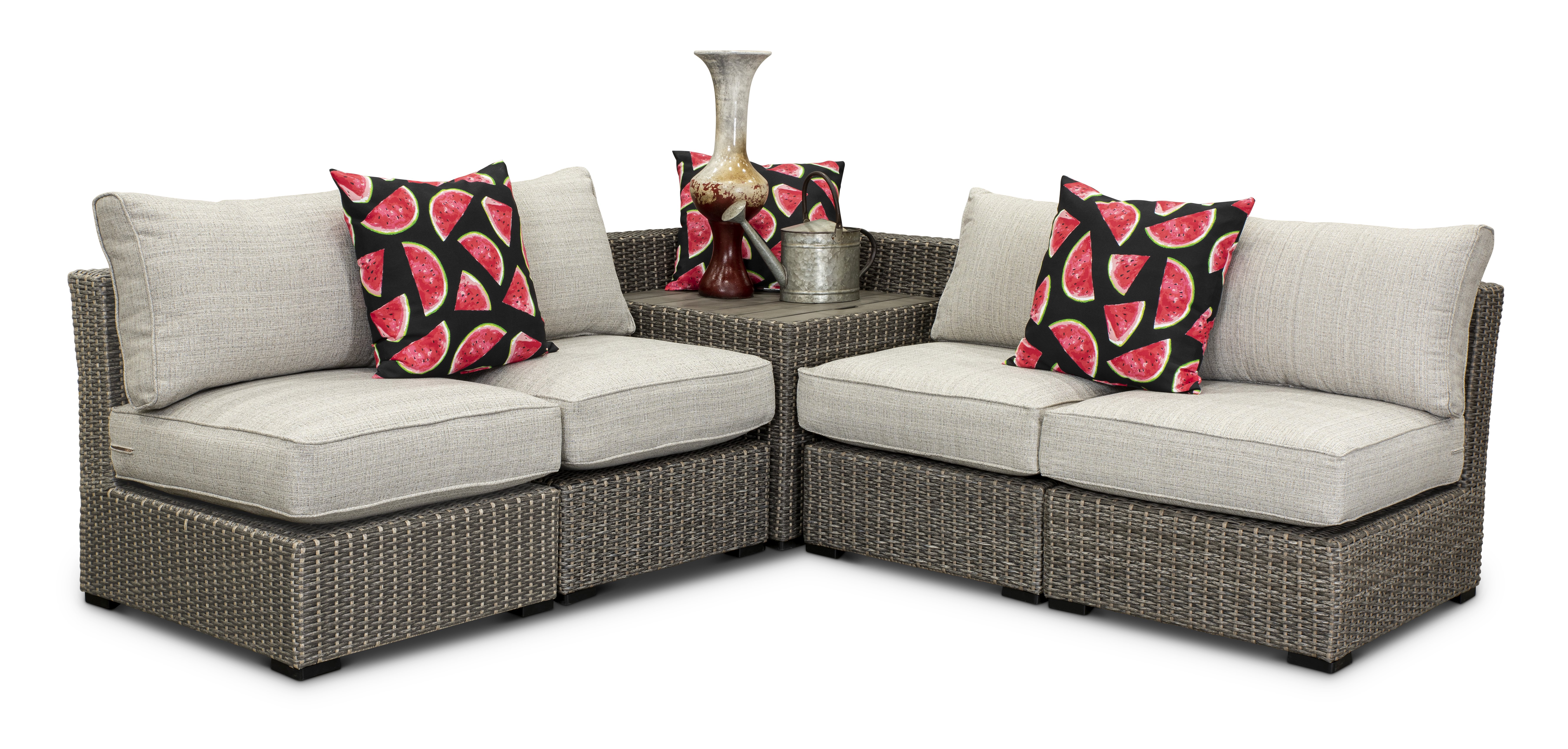 Wicker 5 Piece Patio Sectional with Storage - Tahoe-1
