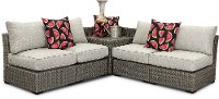 Wicker 5 Piece Patio Sectional with Storage - Tahoe