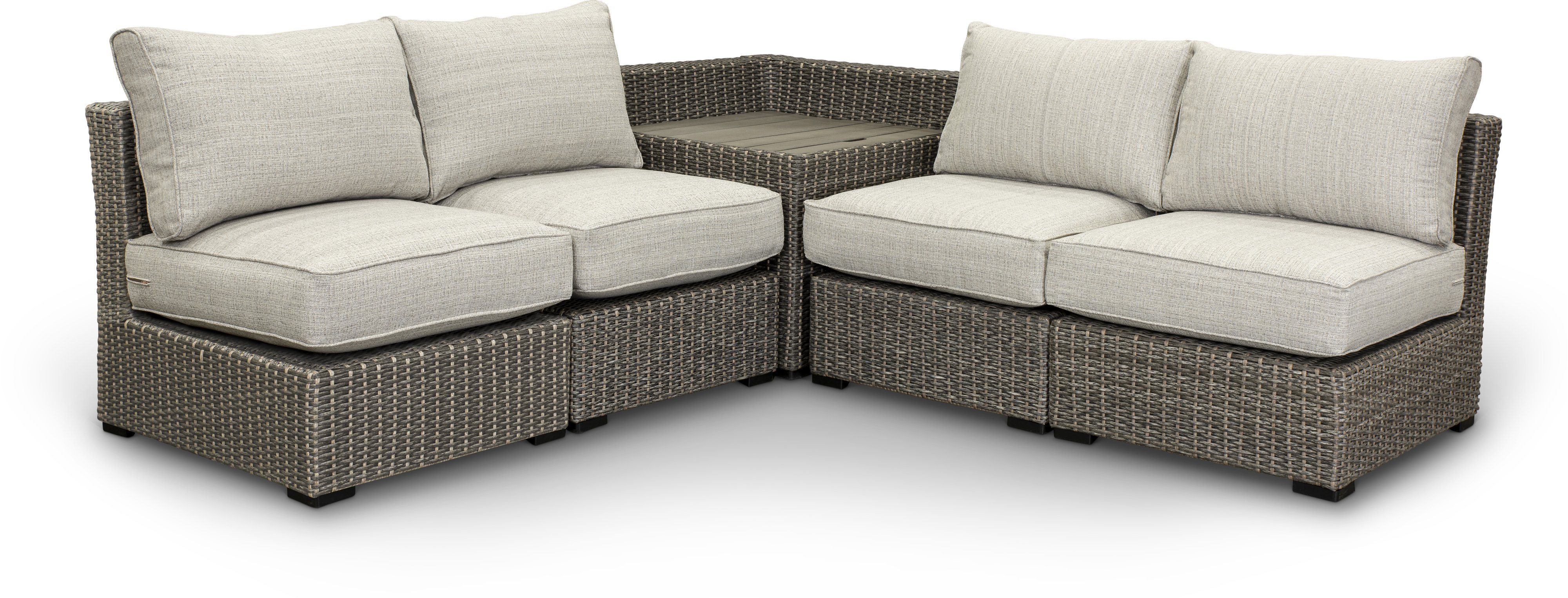 Wicker 5 Piece Patio Sectional with Storage - Tahoe-2