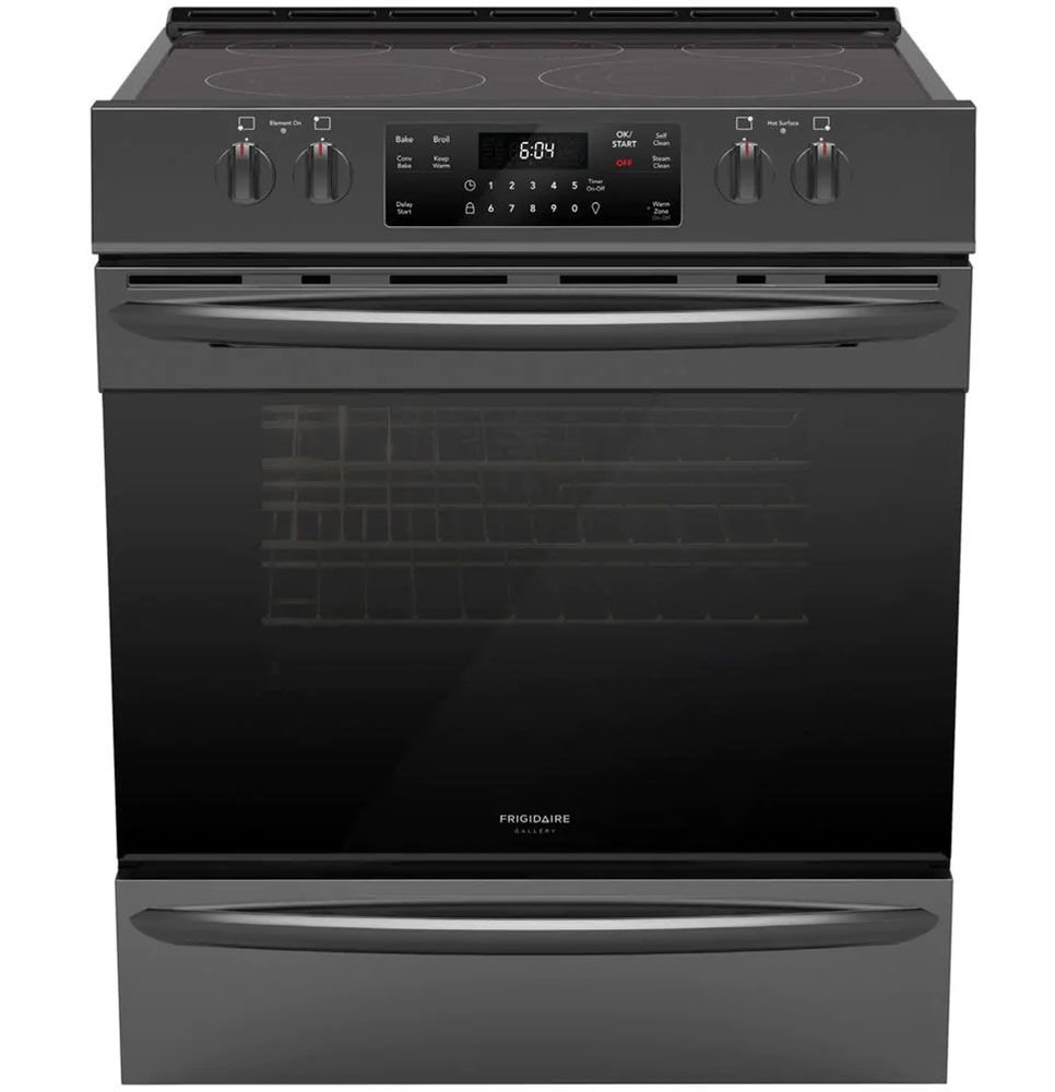 FGEH3047VD Frigidaire 30 Inch Electric Range with Air Fry - 5.4 cu. ft. Black Stainless Steel-1