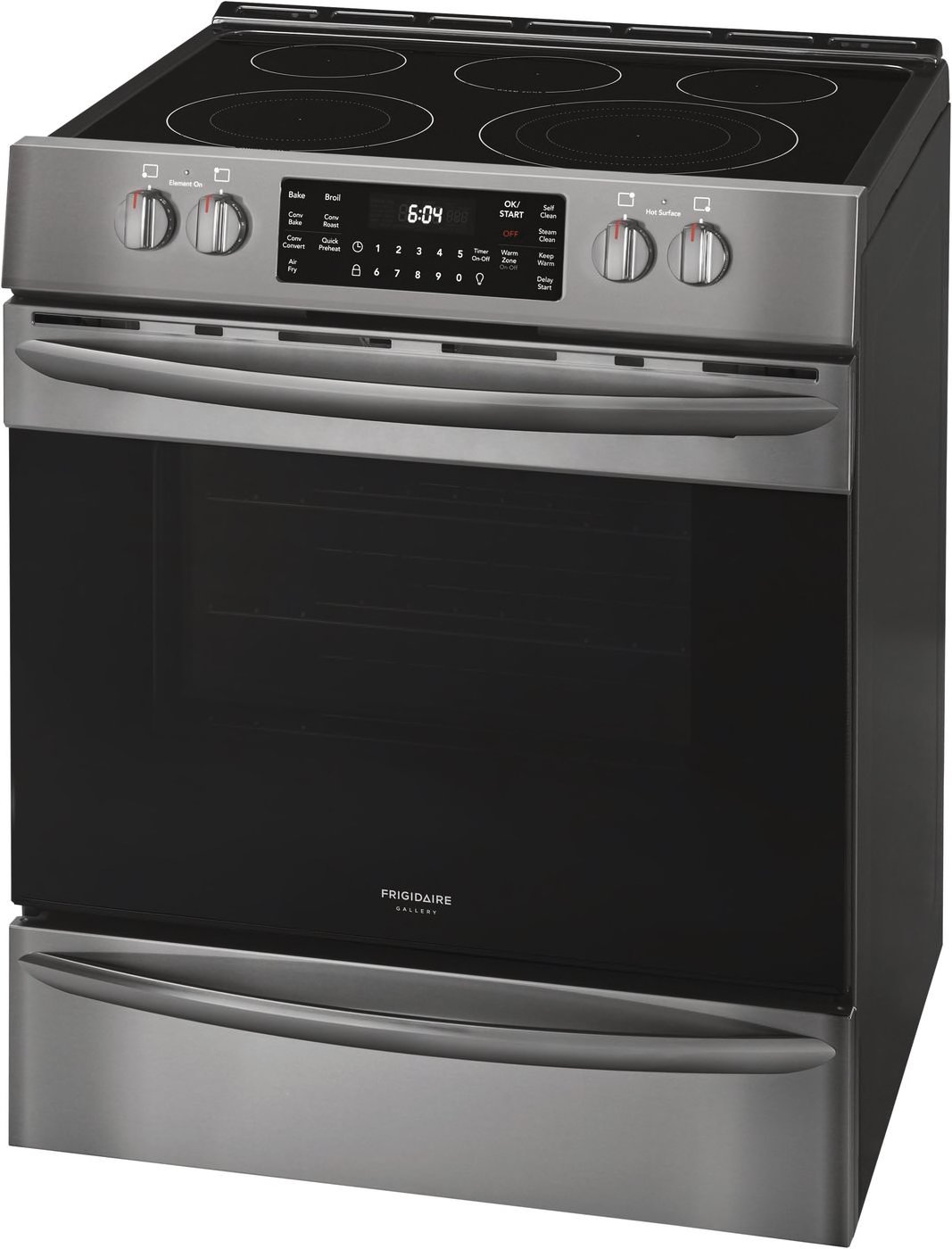 FGEH3047VD Frigidaire 30 Inch Electric Range with Air Fry - 5.4 cu. ft. Black Stainless Steel-5